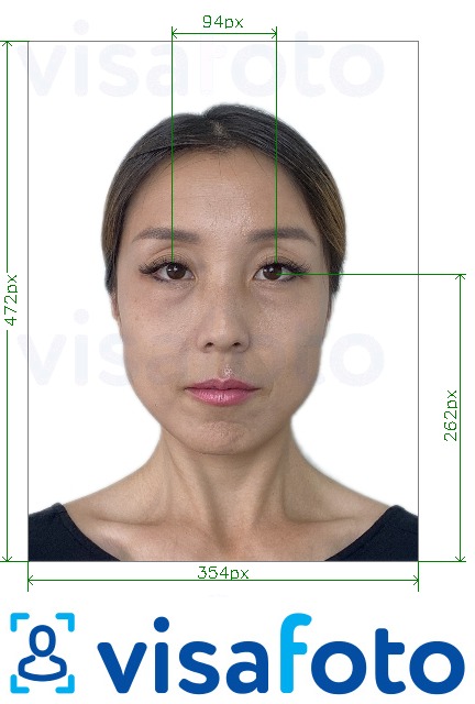 Contoh dari foto untuk Cina 354x472 piksel dengan mata pada garis silang dengan ukuran spesifikasi yang tepat