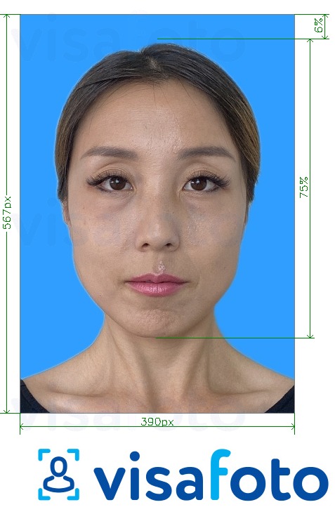 Contoh dari foto untuk Uji Kecakapan Putonghua 390x567 piksel latar belakang biru dengan ukuran spesifikasi yang tepat