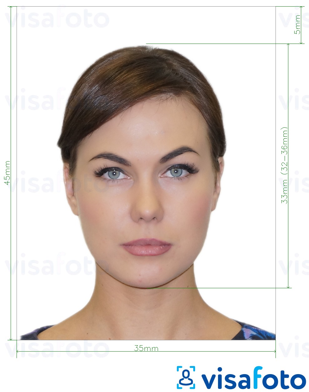 Contoh dari foto untuk Fan ID Rusia  piksel dengan ukuran spesifikasi yang tepat