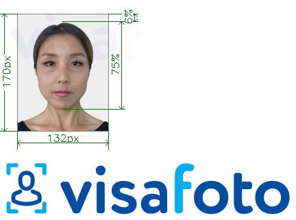 Contoh dari foto untuk Thailand visa 132x170 pixel dengan ukuran spesifikasi yang tepat
