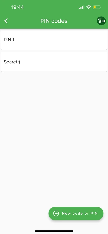 7ID: PIN Storage App