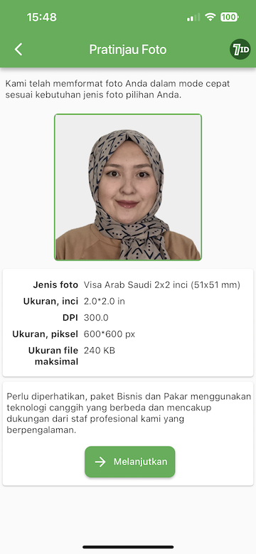 Aplikasi 7ID: ambil foto visa dengan telepon pintar