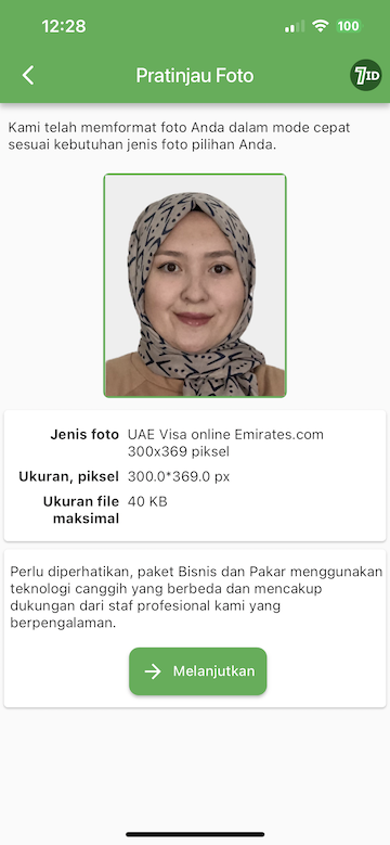 Aplikasi 7ID: ubah ukuran foto Anda untuk aplikasi visa UEA dengan ponsel pintar Anda