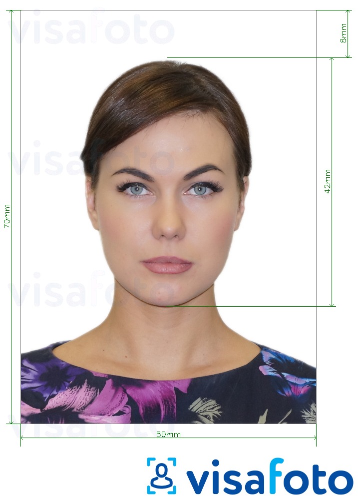 Contoh dari foto untuk Paspor Biasa Brasil 5x7 cm dengan ukuran spesifikasi yang tepat