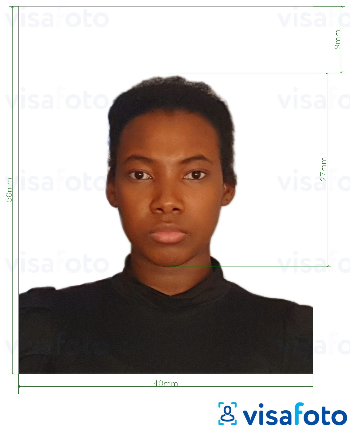 Contoh dari foto untuk Kartu ID Kolombia 4x5 cm dengan ukuran spesifikasi yang tepat