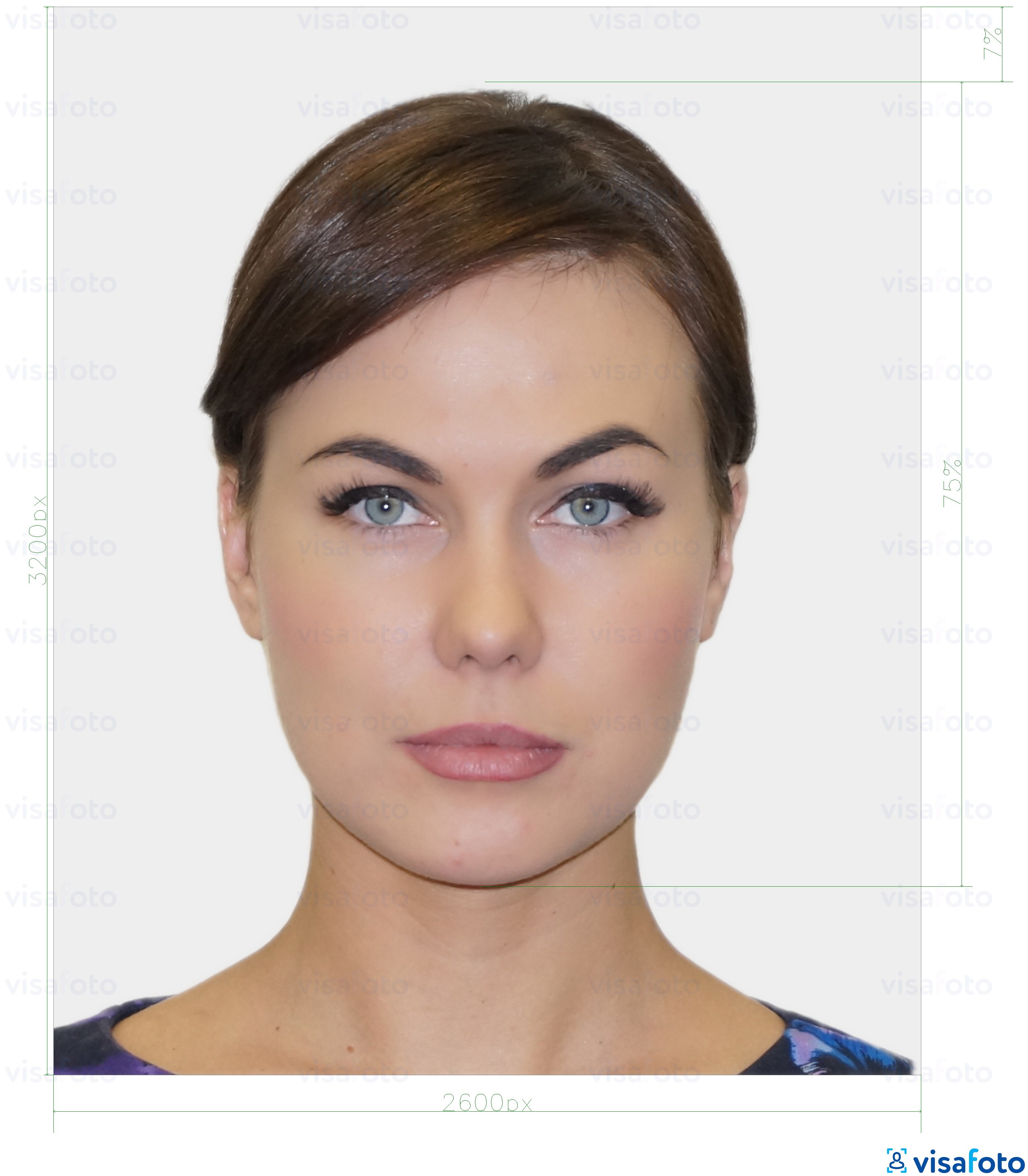 Contoh dari foto untuk Warga Estonia kartu identitas digital 1300x1600 piksel dengan ukuran spesifikasi yang tepat