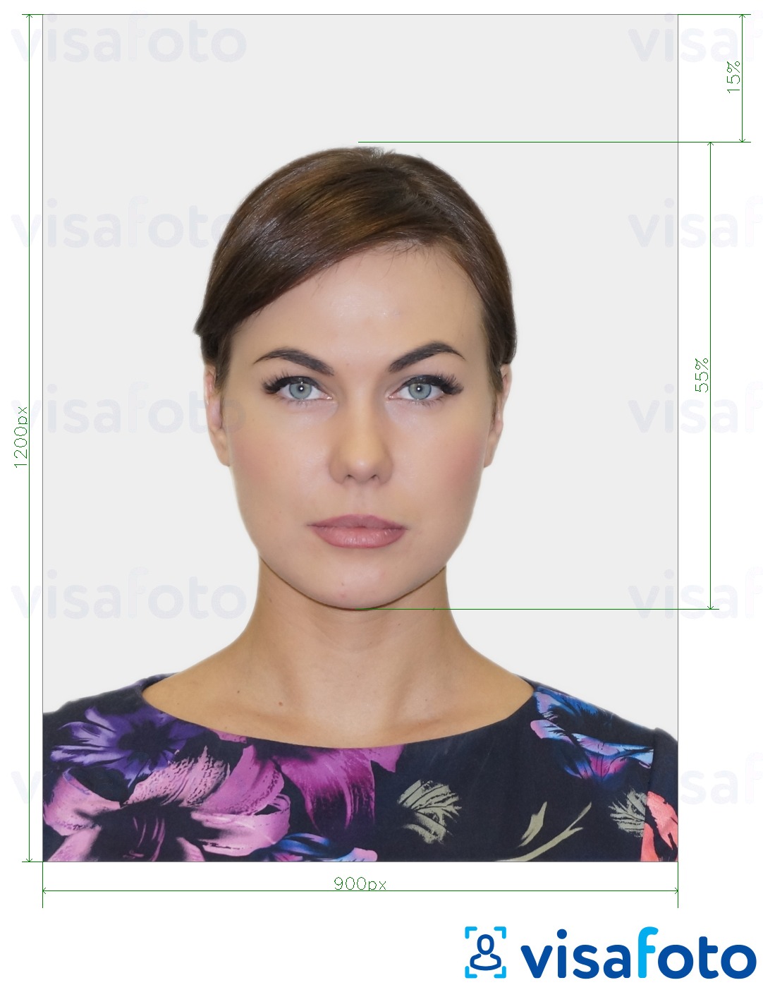 Contoh dari foto untuk Paspor Inggris online dengan ukuran spesifikasi yang tepat