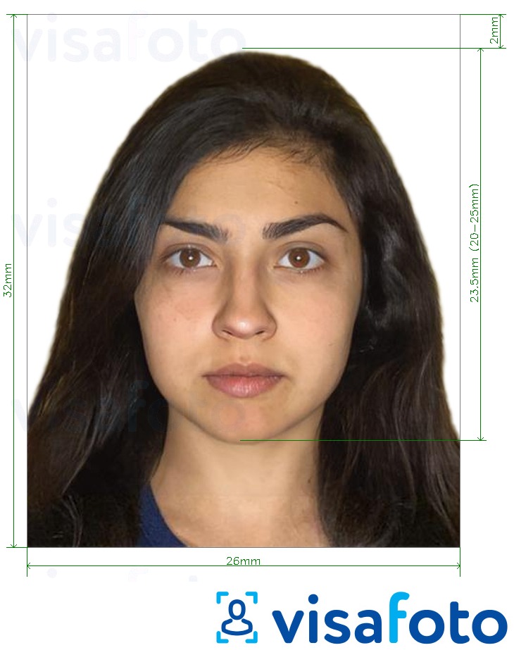 Contoh dari foto untuk Paspor Guatemala 2.6x3.2 cm dengan ukuran spesifikasi yang tepat