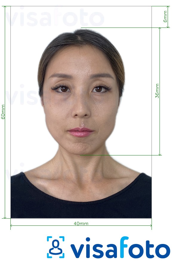 Contoh dari foto untuk Paspor Kamboja 4x6 cm dengan ukuran spesifikasi yang tepat