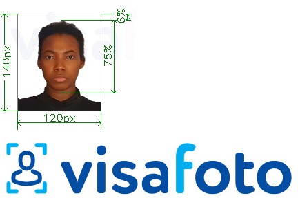 Contoh dari foto untuk Paspor Nigeria 120x140 piksel dengan ukuran spesifikasi yang tepat