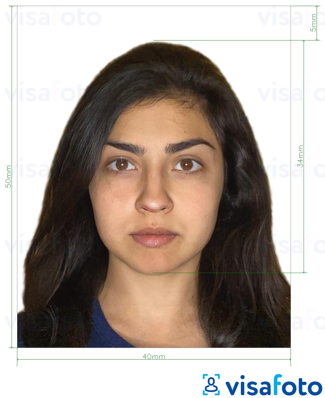 Contoh dari foto untuk Paspor Nikaragua 4x5 cm dengan ukuran spesifikasi yang tepat