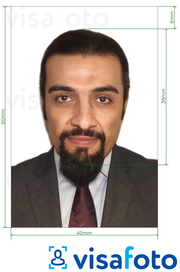 Contoh dari foto untuk Paspor Oman 4x6 cm latar belakang putih dengan ukuran spesifikasi yang tepat