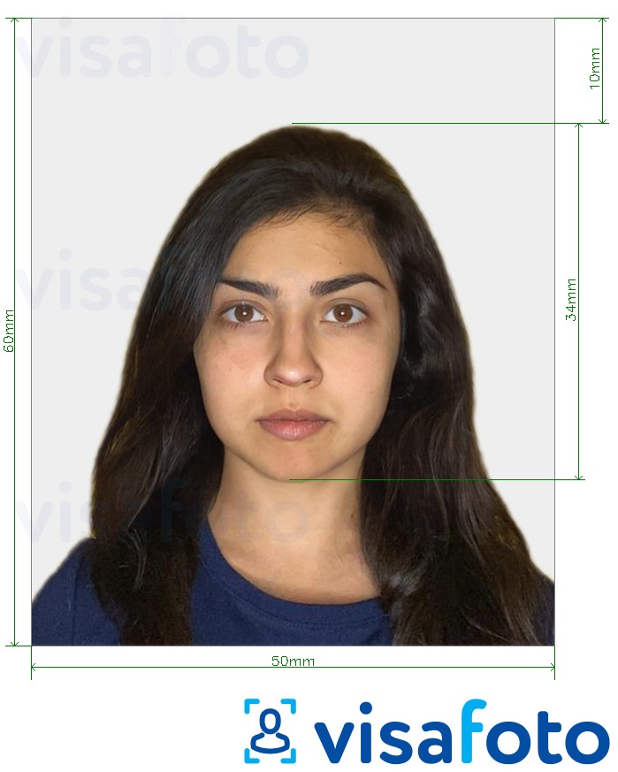Contoh dari foto untuk Paspor Turki 50x60 mm (5x6 cm) dengan ukuran spesifikasi yang tepat