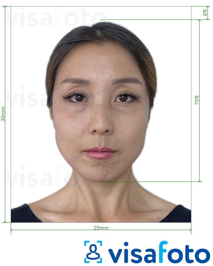 Contoh dari foto untuk Kartu ID Taiwan 30x25 mm dengan ukuran spesifikasi yang tepat