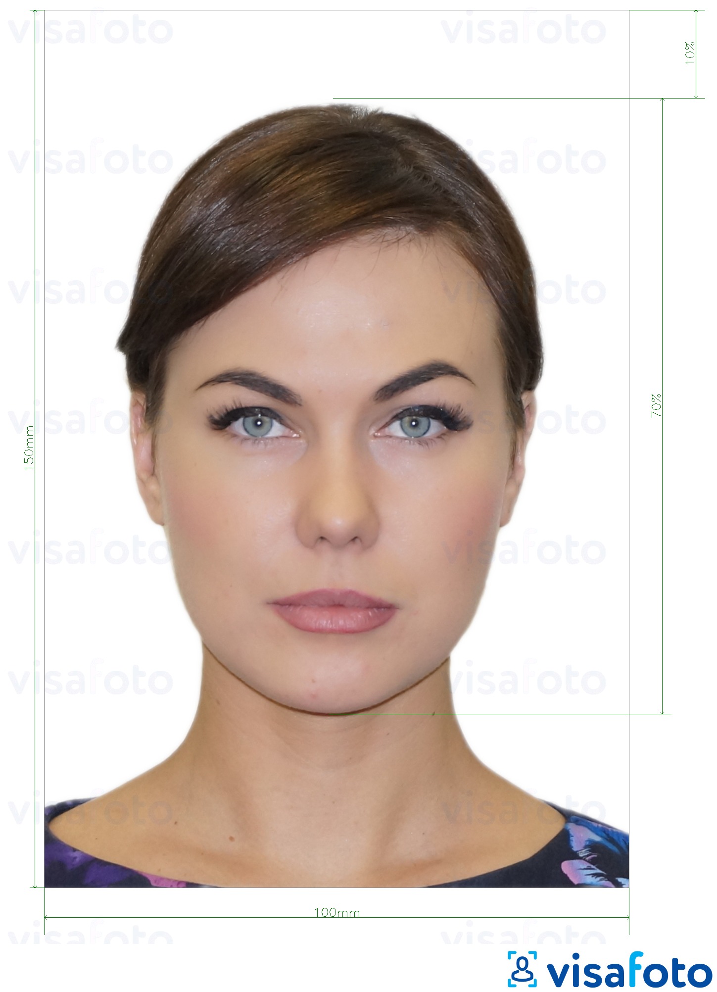 Contoh dari foto untuk Paspor internasional anak Ukraina 10x15 cm dengan ukuran spesifikasi yang tepat
